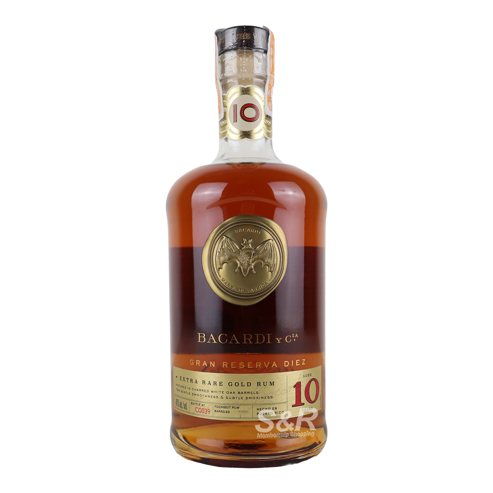 Bacardi Gran Reserva Extra Rare Gold Rum 10 Years Old 750mL